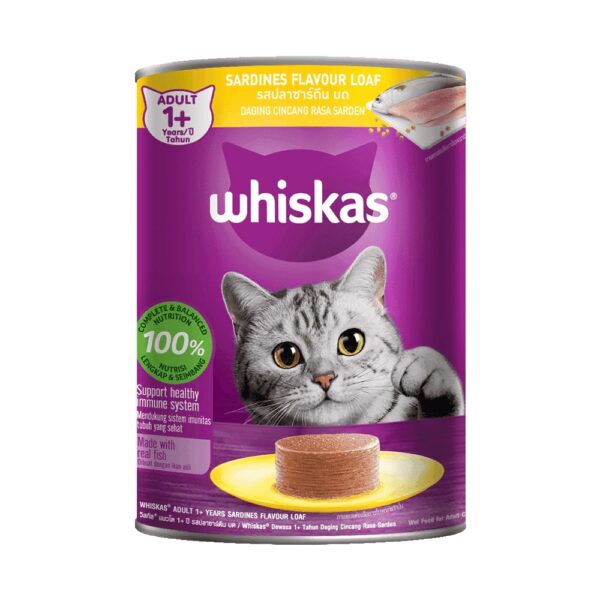 Whiskas Can Sardine Loaf 400gm